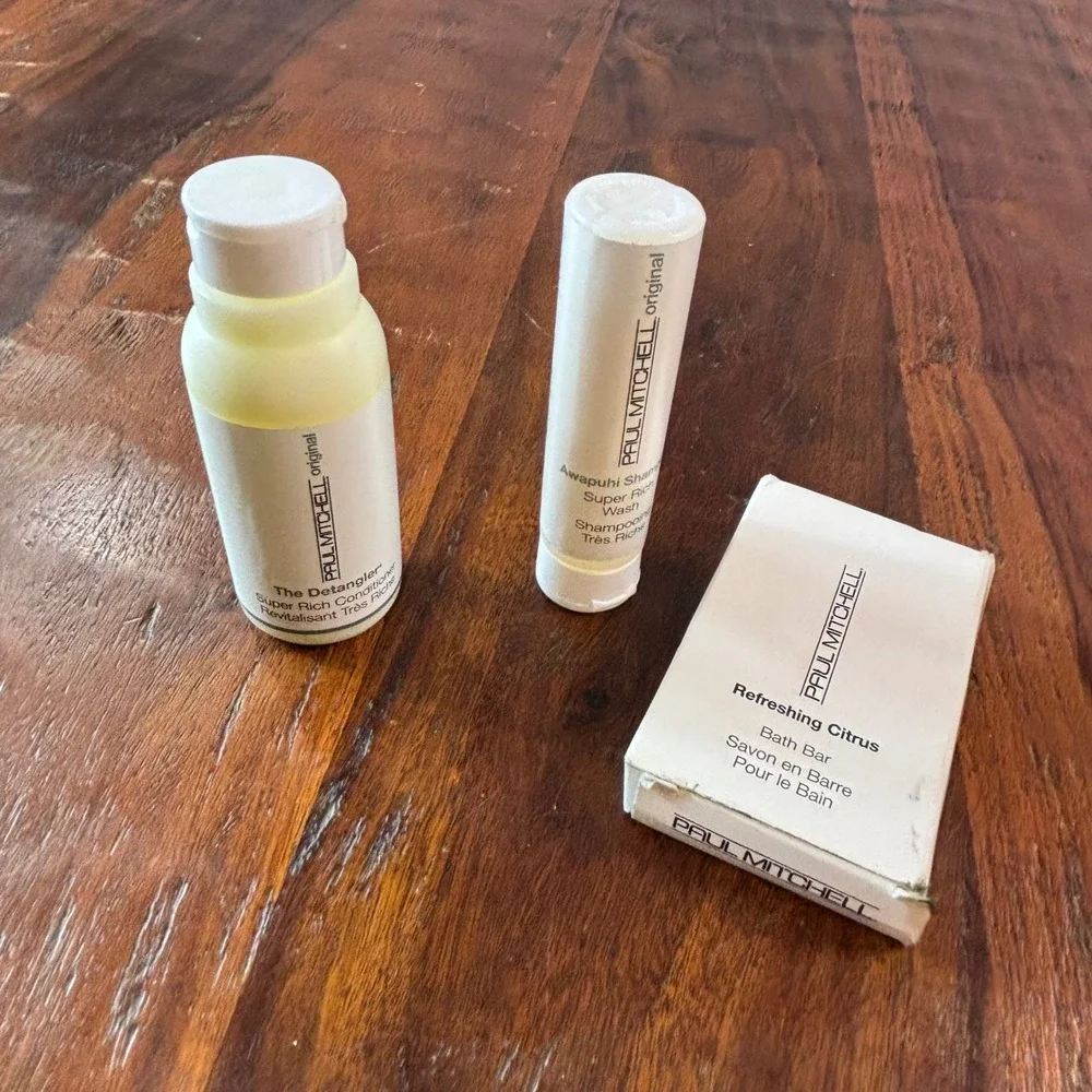 Paul Mitchell Travel Size Set Awapuhi Shampoo Detangler Citrus Bath Bar NEW